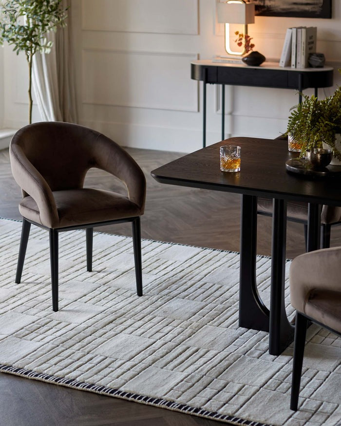Mosaic Cream Sculpted Wool Large Rug