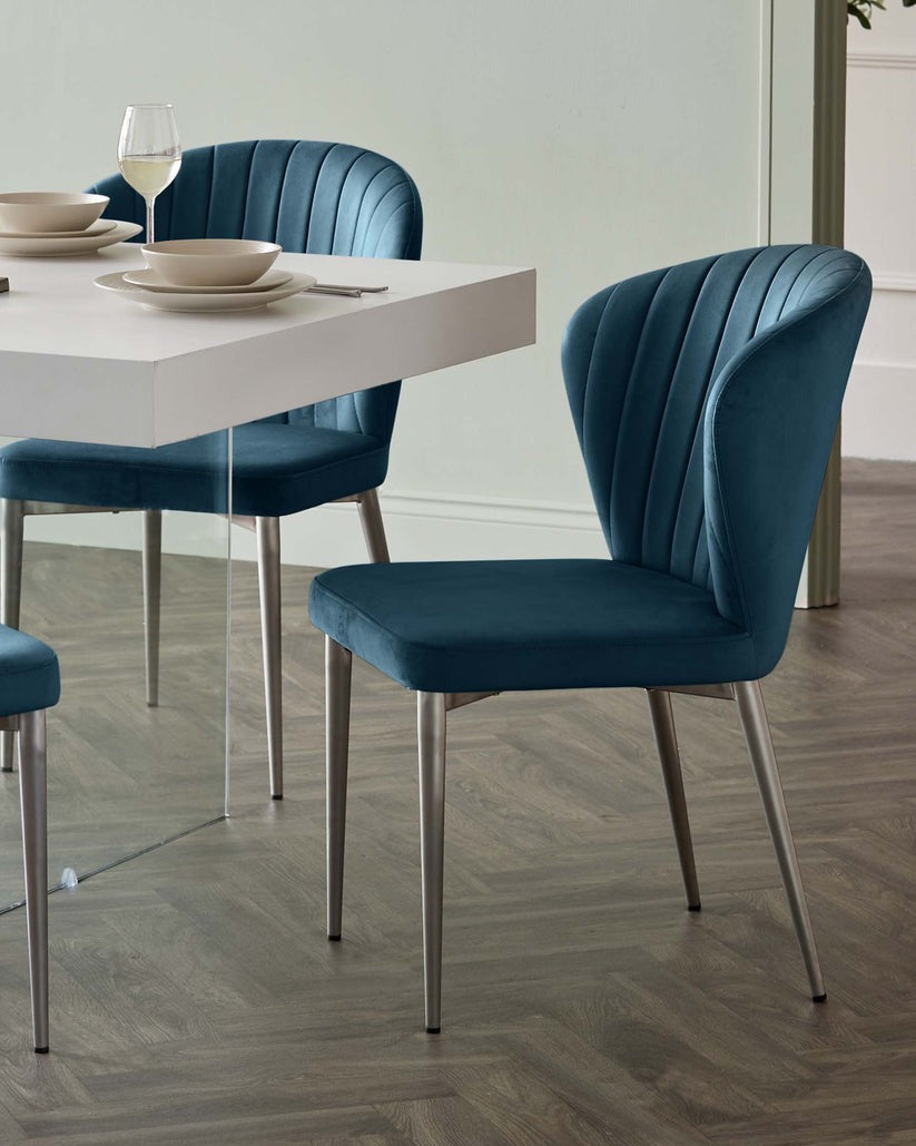 Harper Plush Velvet Stainless Steel Dining Chair - 2 Set