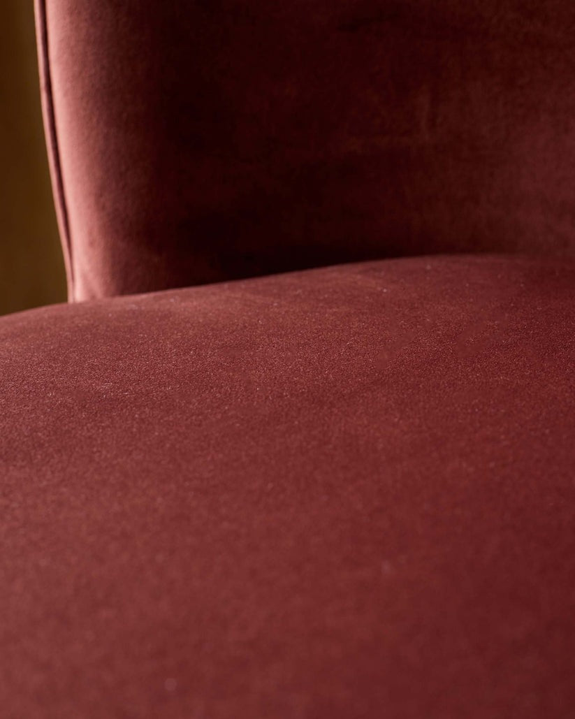 Evelyn Toffee Red Velvet Dining Chair