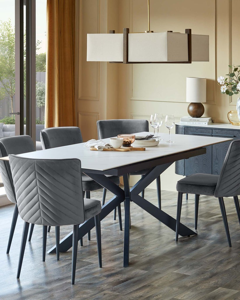 Serena Velvet Metal Dining Chair - 2 Set