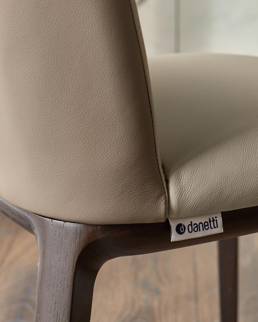 Emerson Natural & Mocha Leather Dining Chair - 2 Set