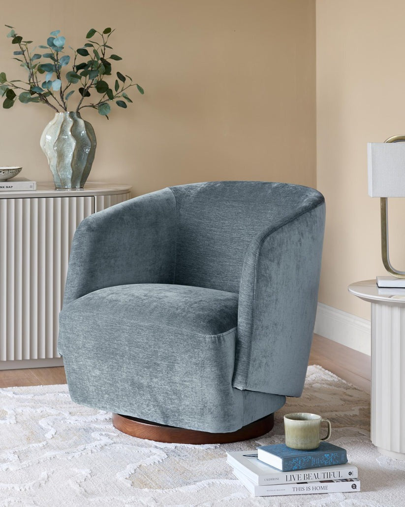 Natalia Chenille Swivel Accent Chair