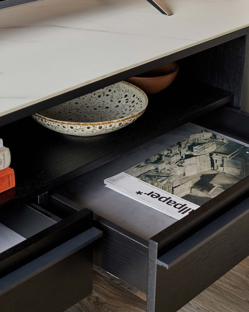 Manhattan Marbled Ceramic TV Stand