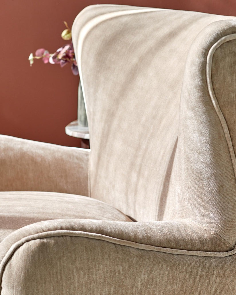 Harlan Champagne Fabric Accent Chair
