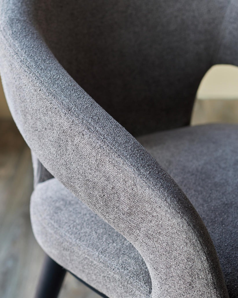 Heath Dark Grey Boucle Dining Chair
