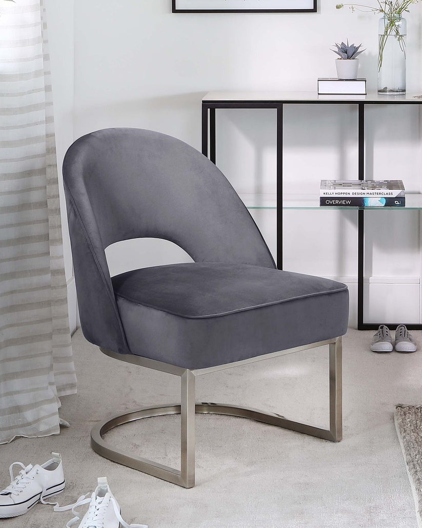 Clover Cantilever Velvet Accent Chair