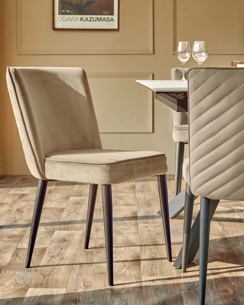 Serena Velvet Metal Dining Chair - 2 Set