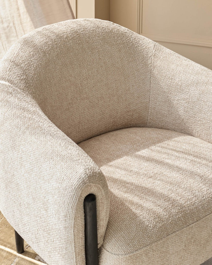 Tristan Fabric Accent Chair with Black Wood