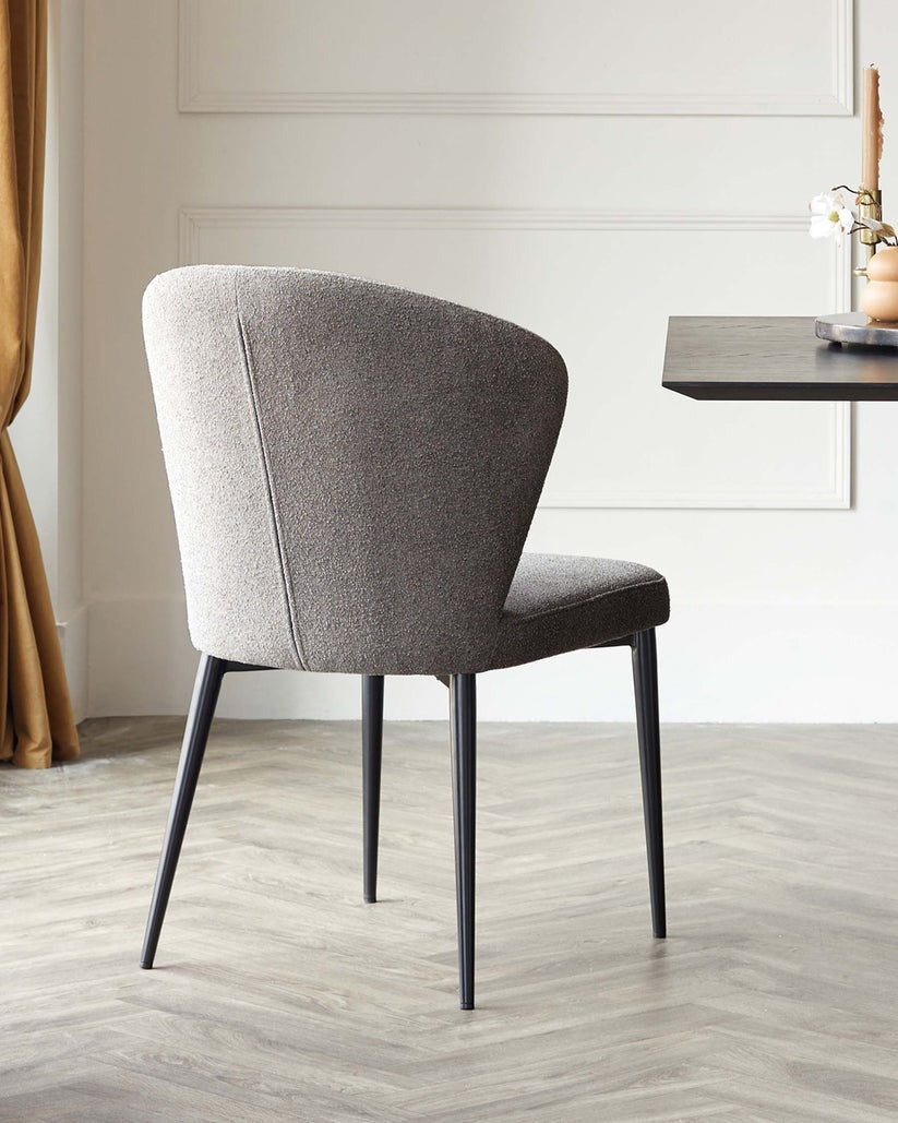 Harper Boucle Black Metal Dining Chair - 2 Set