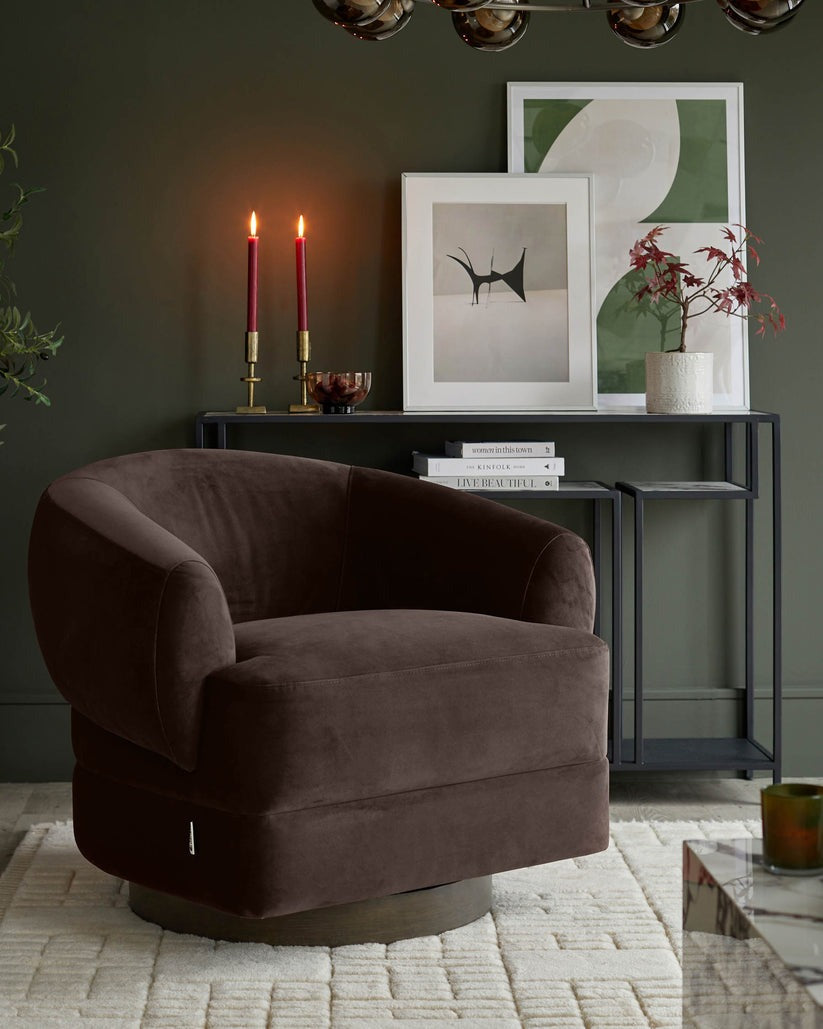 Callan Velvet Swivel Accent Chair