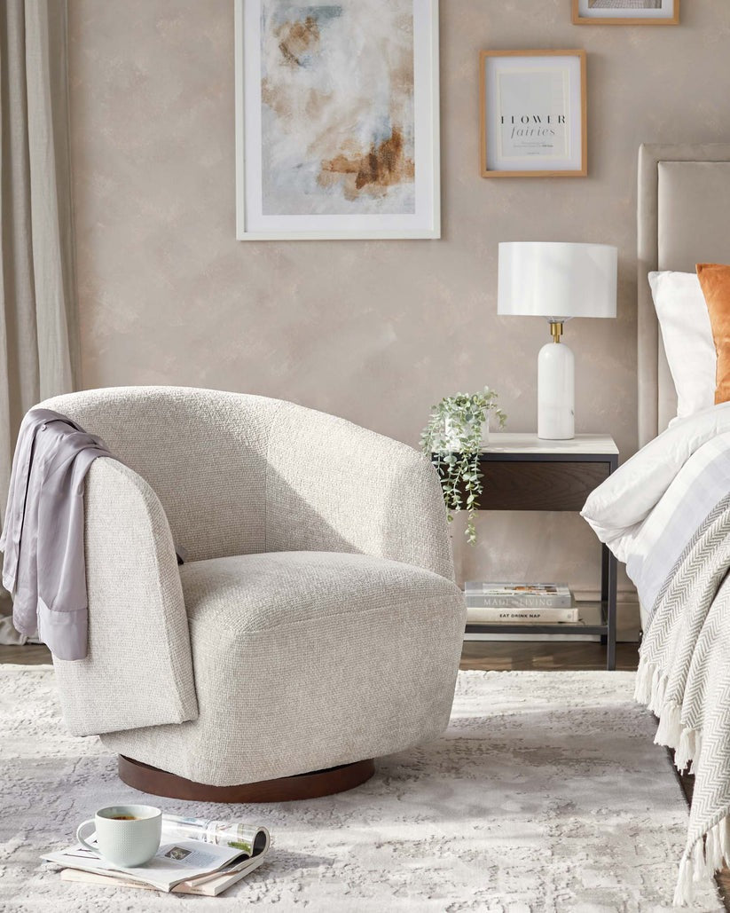 Natalia Chunky Weave Swivel Accent Chair