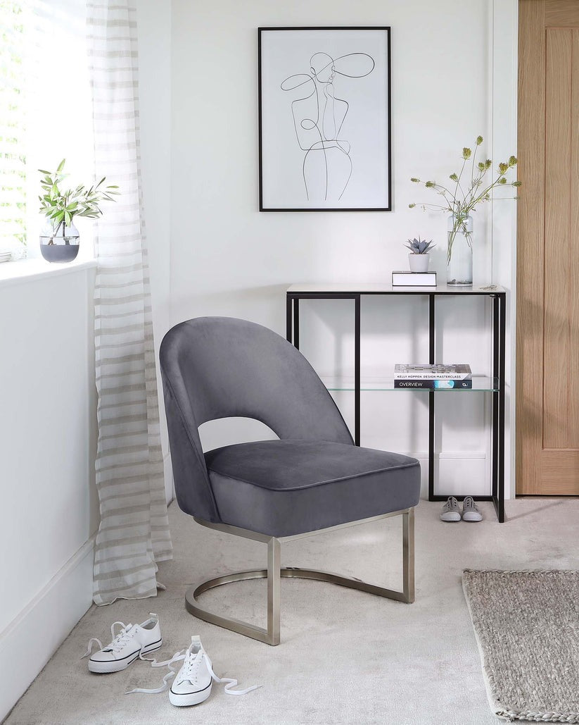Clover Cantilever Velvet Accent Chair