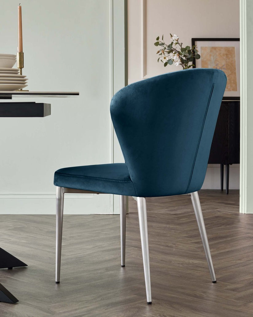 Harper Plush Velvet Stainless Steel Dining Chair - 2 Set