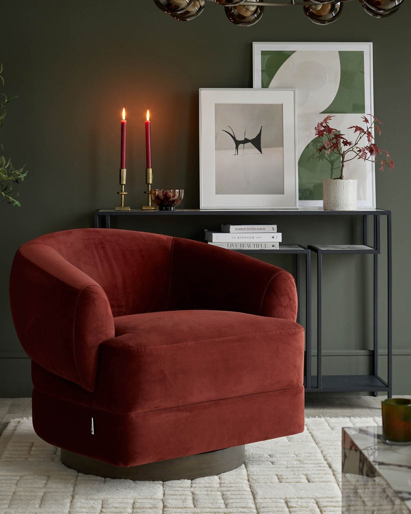 Callan Velvet Swivel Accent Chair