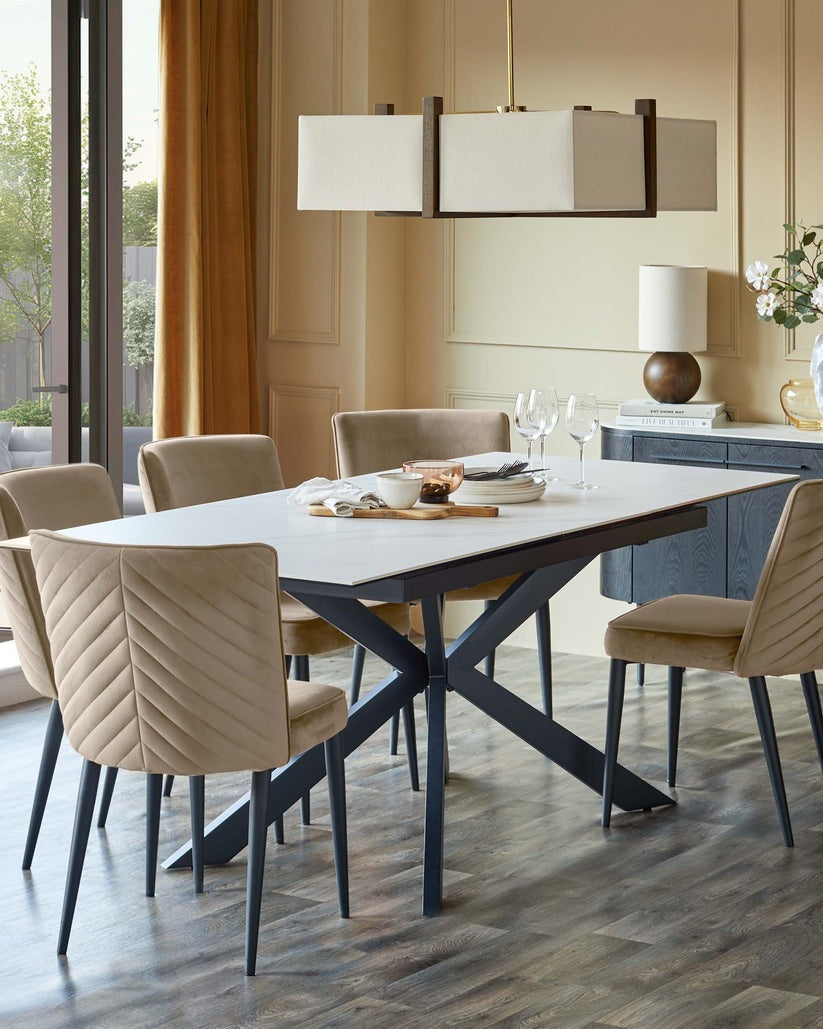 Serena Velvet Metal Dining Chair - 2 Set