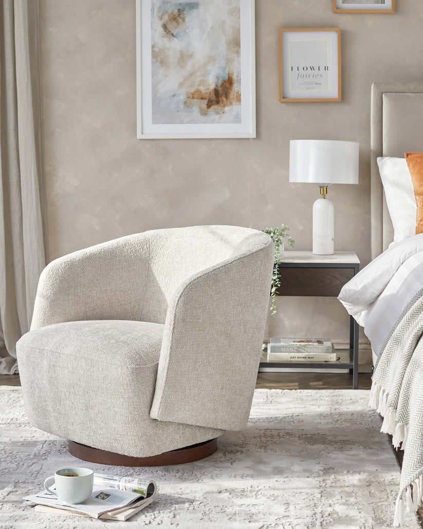 Natalia Chunky Weave Swivel Accent Chair