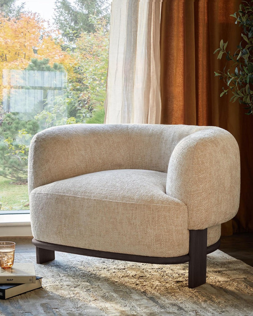 Florence Natural Fabric Armchair