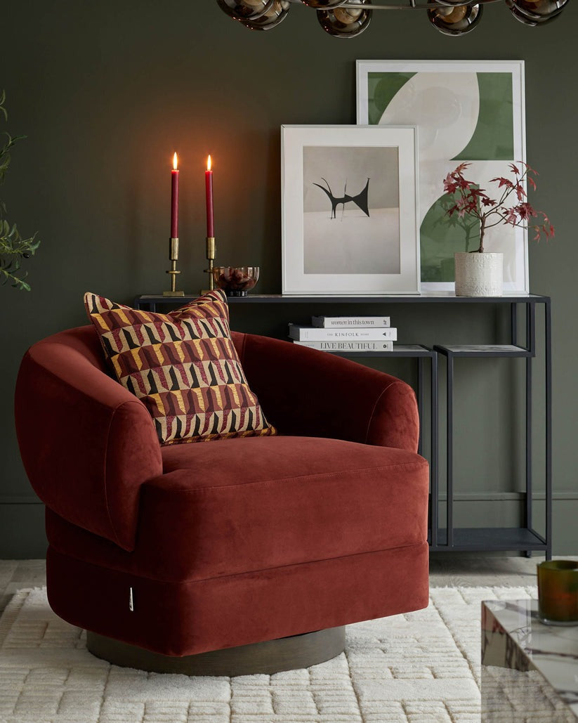 Callan Velvet Swivel Accent Chair