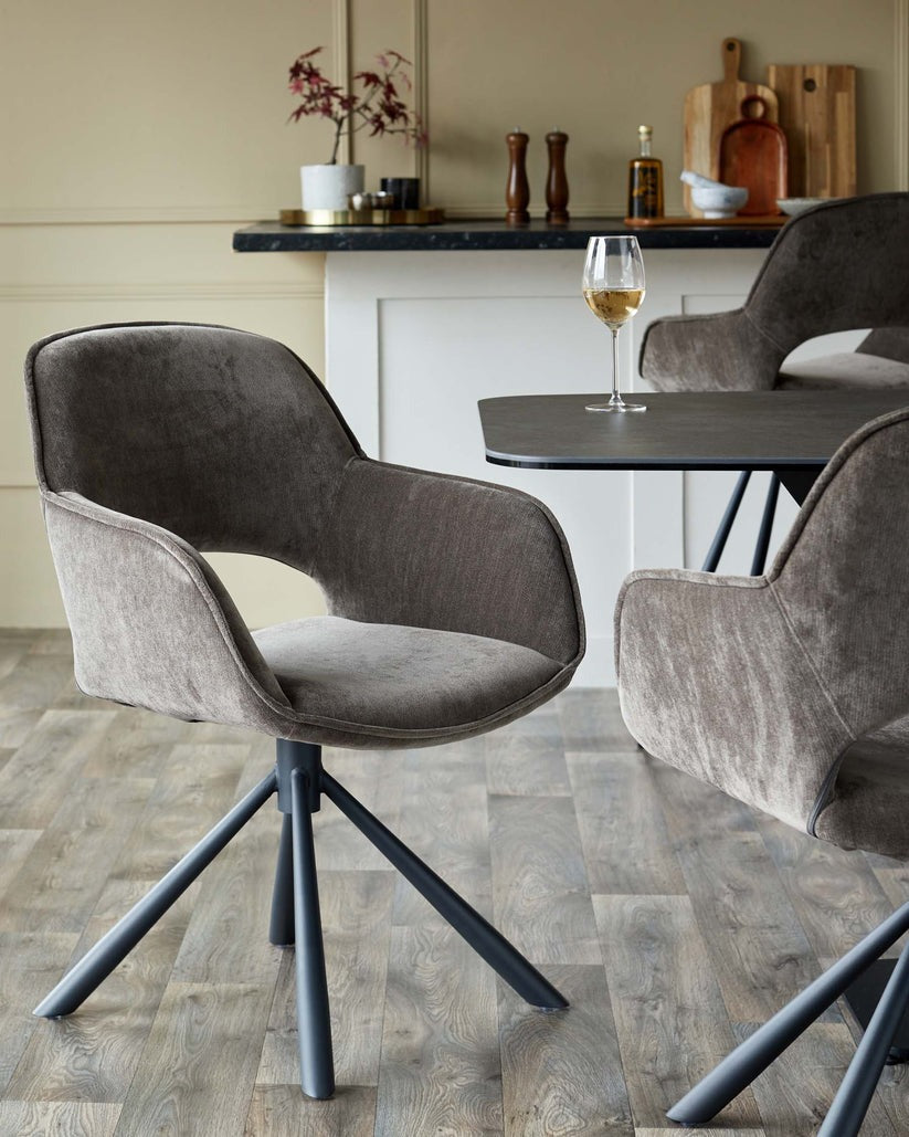 Marlow Fabric Swivel Dining Chair - 2 Set