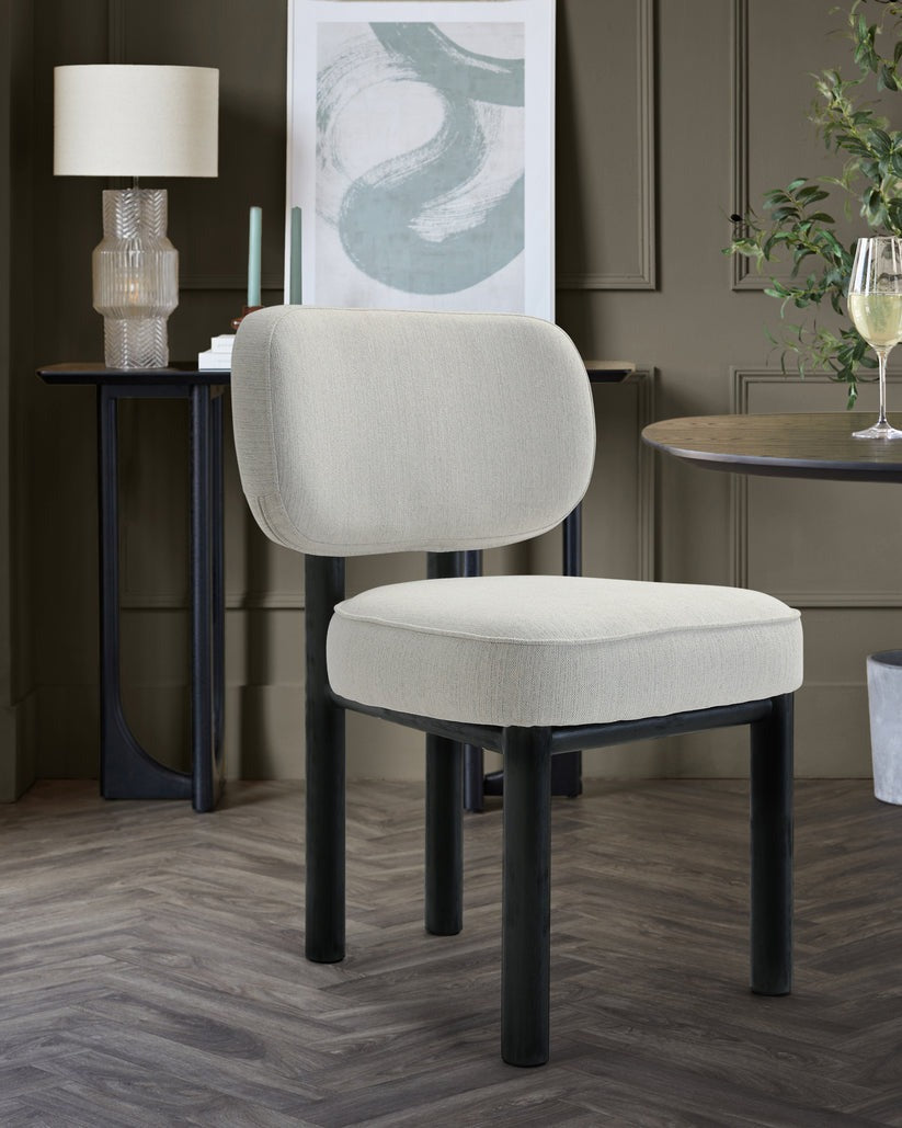 Henley Ivory Dual Tone Fabric Dining Chair - 2 Set