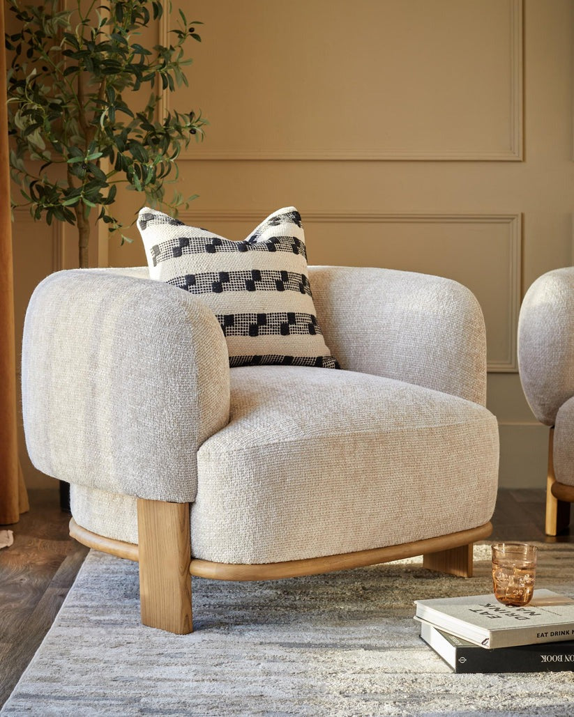 Florence Natural Fabric Armchair