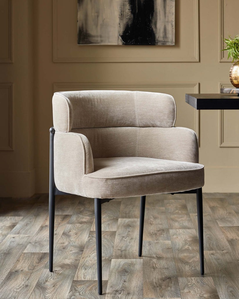 Felix Champagne Chenille Dining Chair - 2 Set