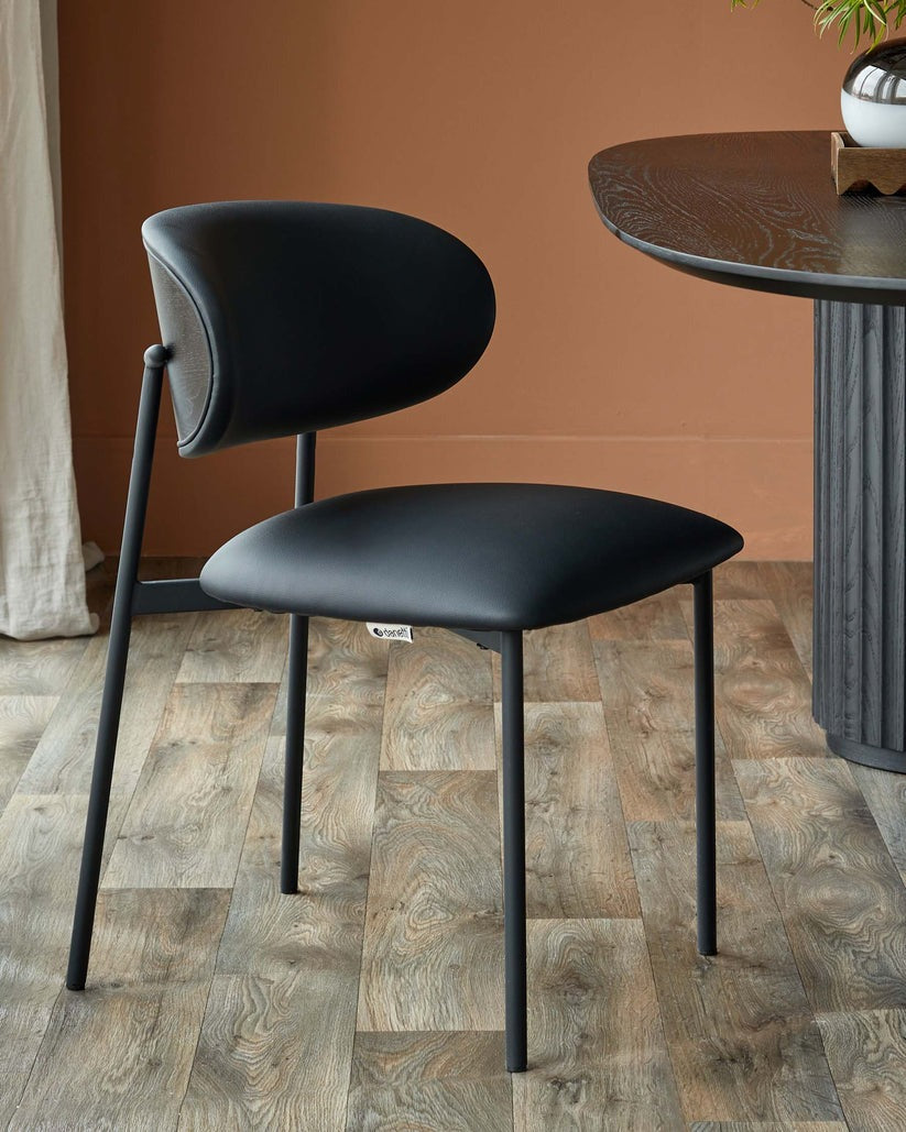 Cree Black Faux Leather Dining Chair - 2 Set