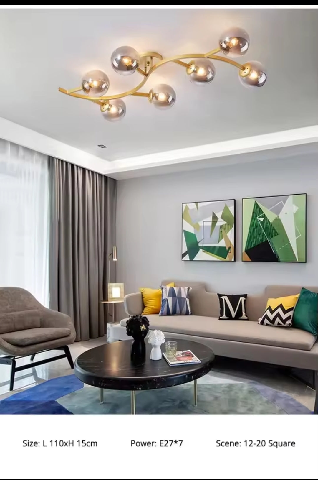 Shendi 7-Light Glass Ceiling Light   available in 5 weeks