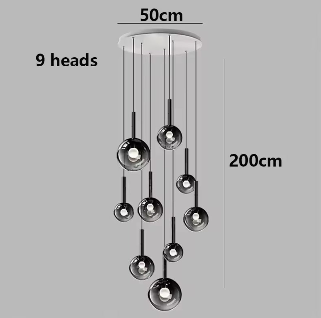 Hatton Glass 12- LED Light Adjustable Drop Pendant