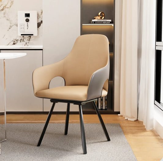 Gemma Dining Chair Set of 2. 360 Swivel Upholstered Dining Chairs Microfiber Leather Accent