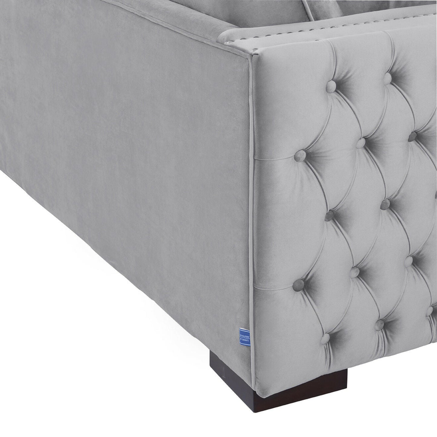 Obeid Grey-Silver Luxury Velvet Corner Settee Suite Sofa