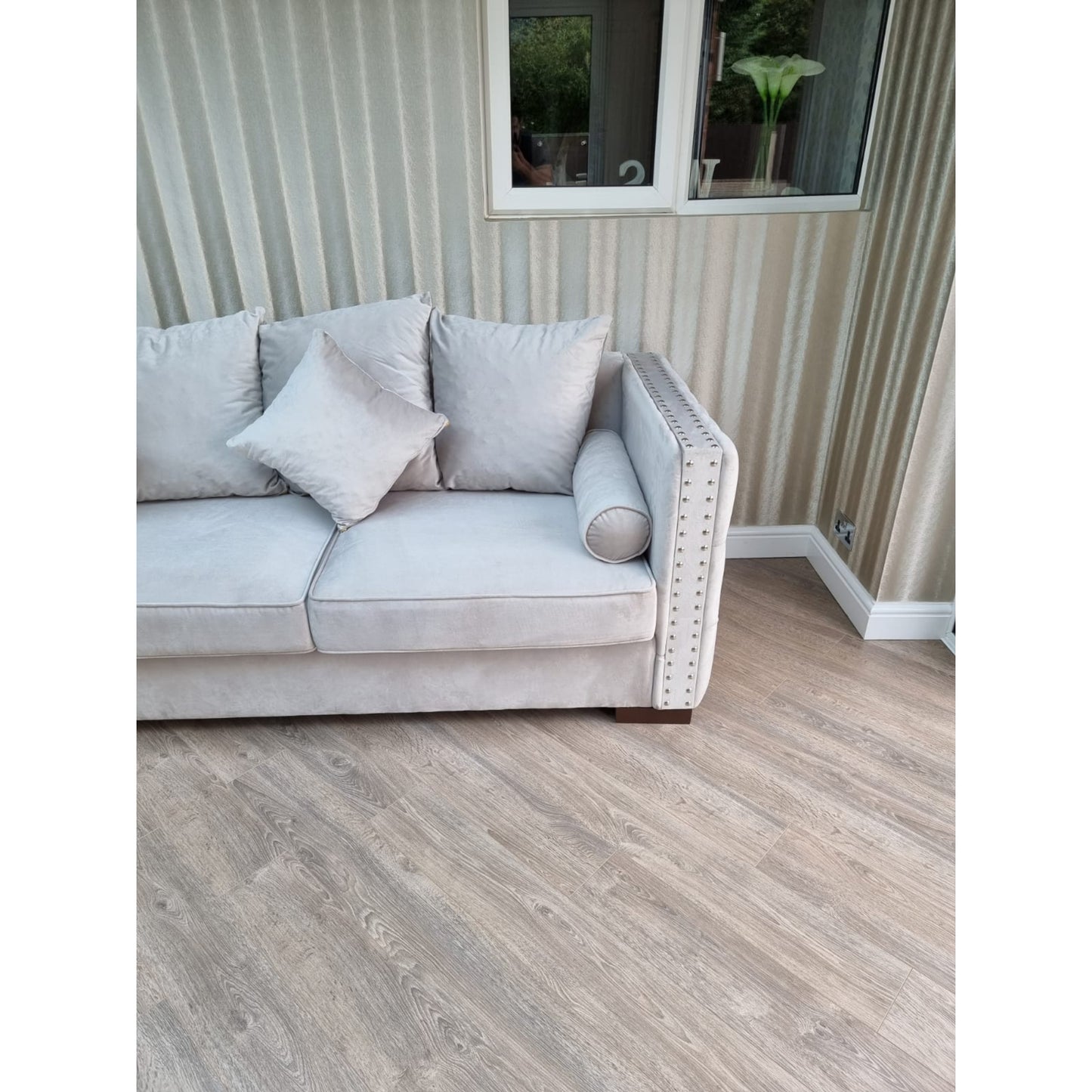 Obeid Corner Sofa in Luxury CREAM Velvet