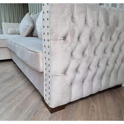 Obeid Corner Sofa in Luxury CREAM Velvet