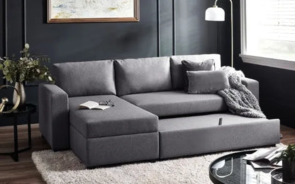 Angel Grey Linen Sofabed With Storage