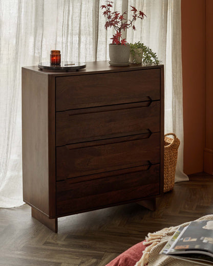 Bryce Dark Mango Wood Chest of Drawers