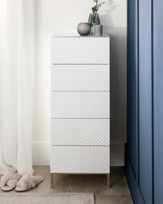 Noah White Gloss Tallboy