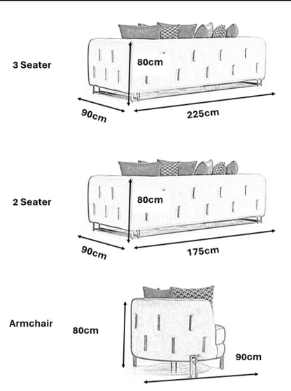 California Sofas Suite Sets in Luxury Cream Velvet