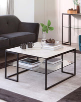 Georgia White Marbled Ceramic Coffee Table