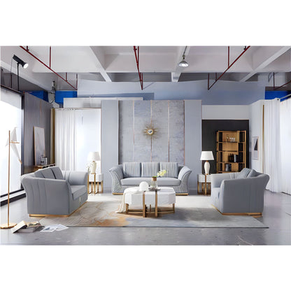 Gadarif Sofa Set in Luxury Grey Velvet