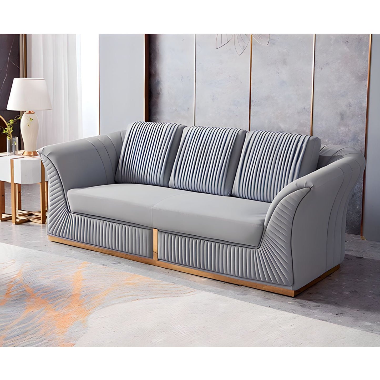 Gadarif Sofa Set in Luxury Grey Velvet