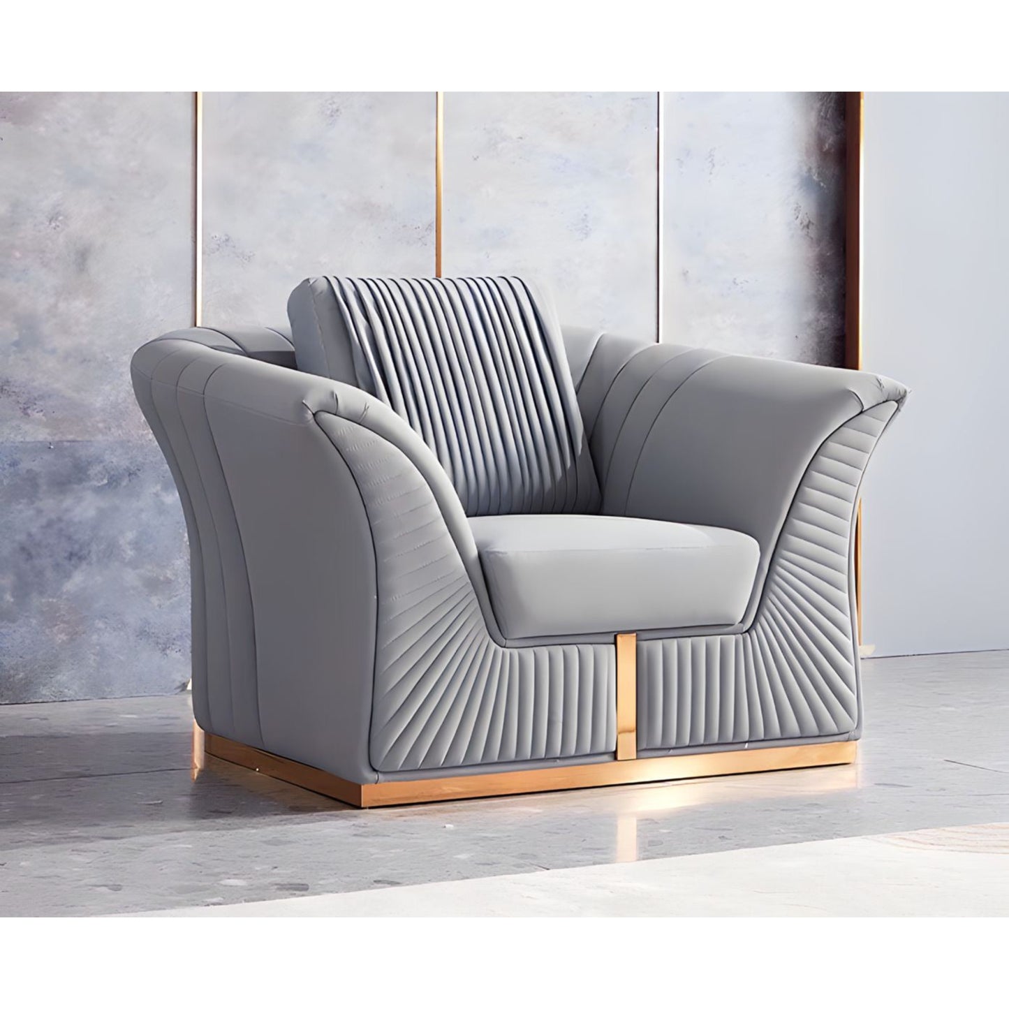 Gadarif Sofa Set in Luxury Grey Velvet