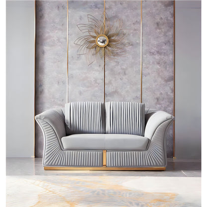 Gadarif Sofa Set in Luxury Grey Velvet