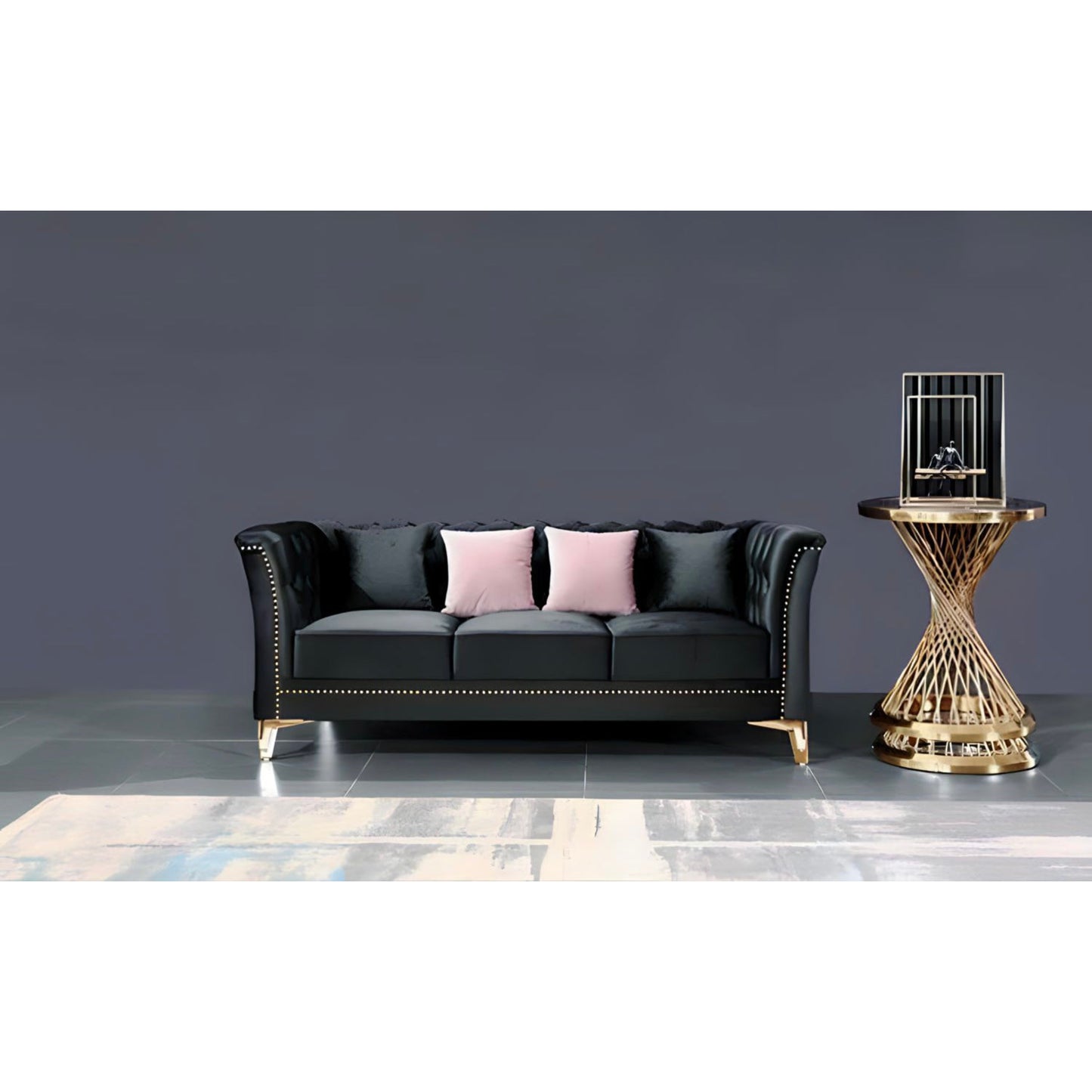 Matama Sofa Sets in Luxury Black Velvet