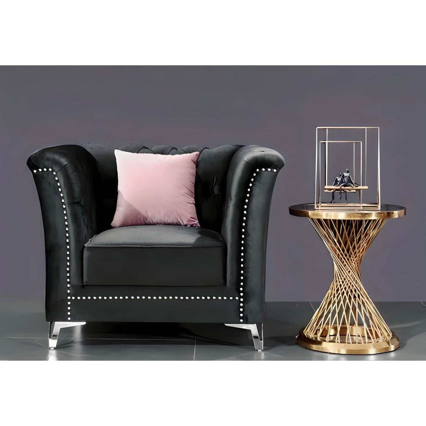 Matama Sofa Sets in Luxury Black Velvet