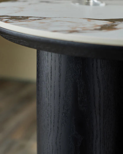 Lena White Calacatta Ceramic Side Table