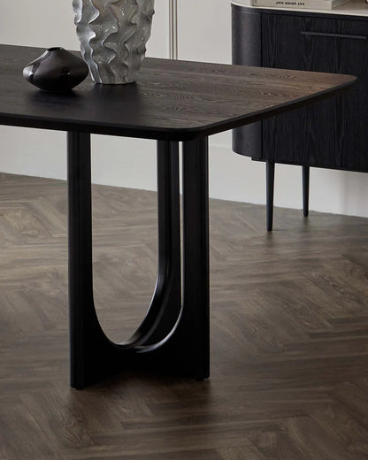 Orlan 8 Seater Fixed Dining Table Black Ash