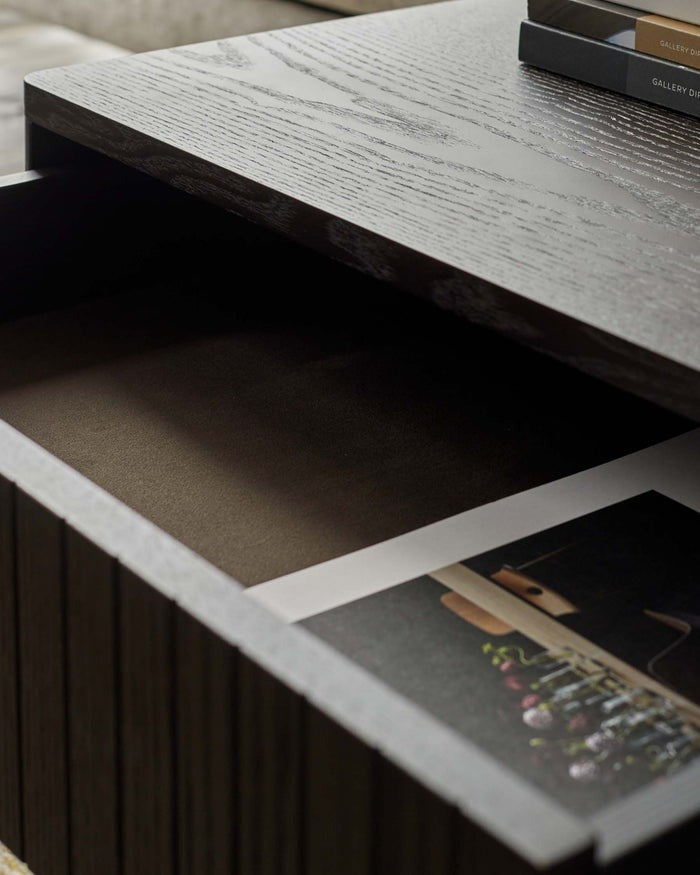 Toronto Dark Ash 2 Drawer Bedside Table