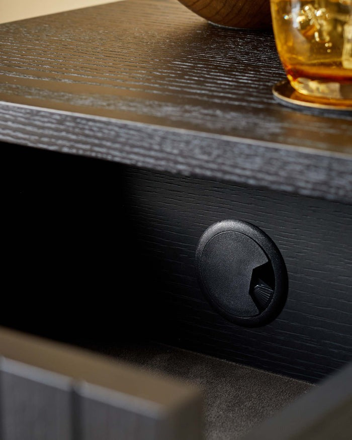 Toronto Dark Ash 2 Drawer Bedside Table