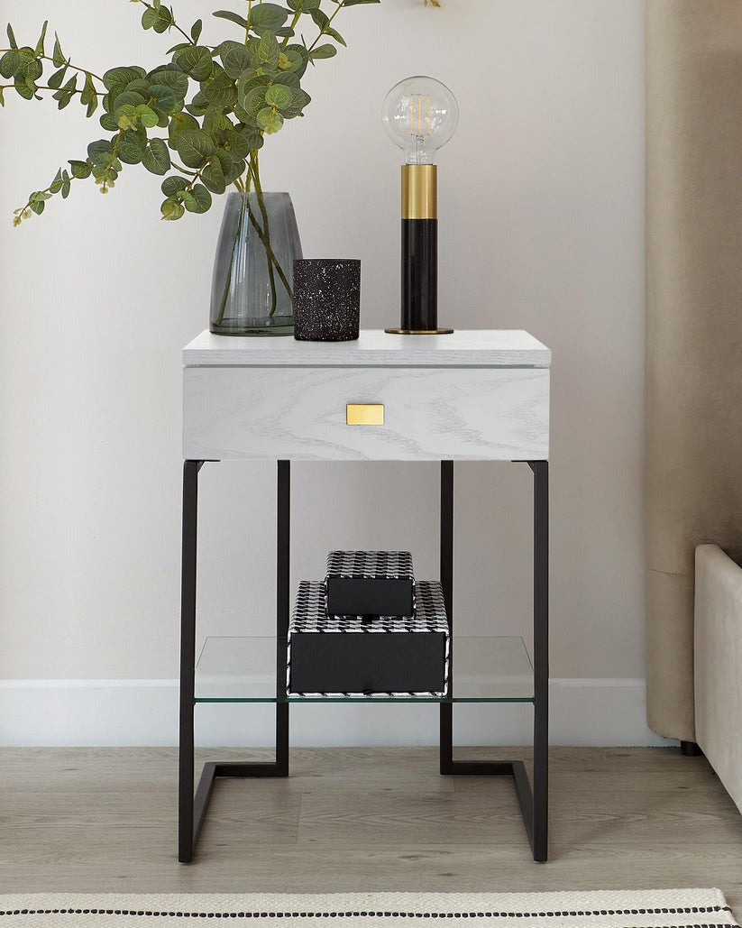 Odele Dark Grey Bedside Table