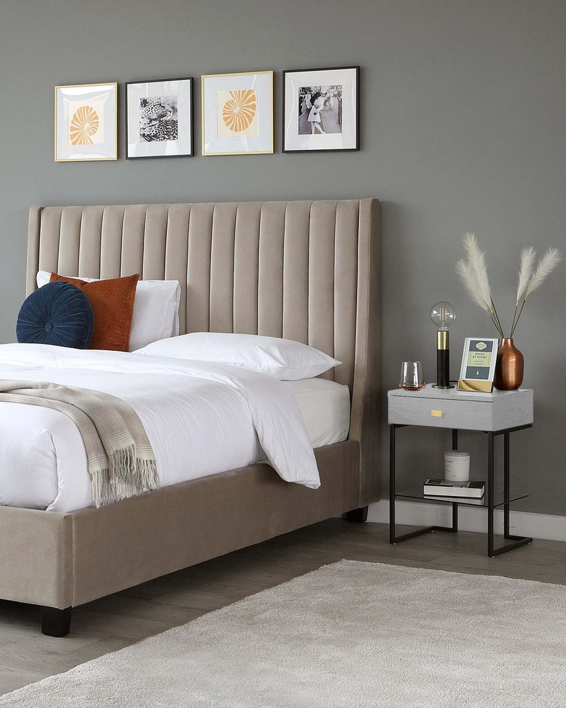 Odele Dark Grey Bedside Table